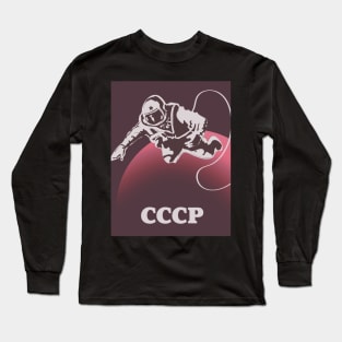 CCCP Soviet union cosmonaut space art Long Sleeve T-Shirt